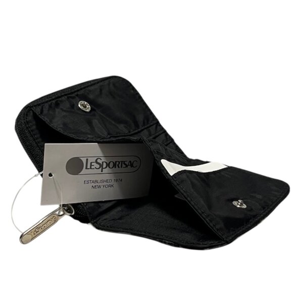LE SPORTSAC Leopard Noir Bi-Fold Wallet NWT - Picture 6 of 15